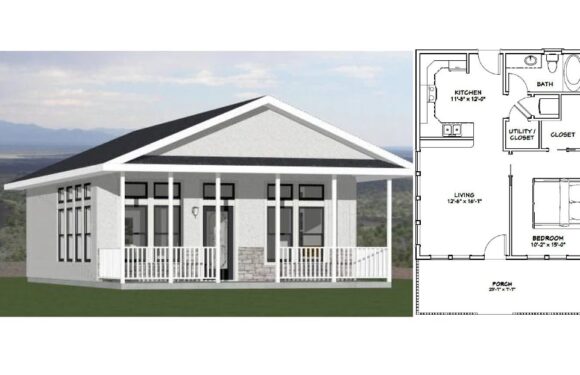 24×30 Tiny Simple House 720 sq ft PDF Floor Plan