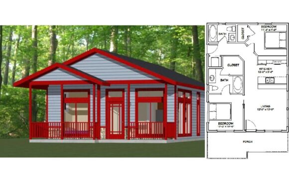 24×32 House Floor Design 768 sq ft PDF Floor Plan