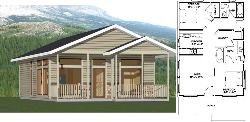24×32 House Layout Plan 768 sq ft PDF Floor Plan
