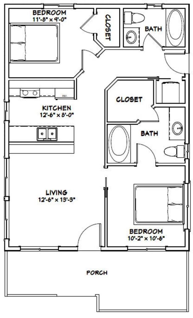 24x32-House-Layout-Plan-2-Bedrooms-1-Bath-768-sq-ft-PDF-Floor-Plan-layout-plan