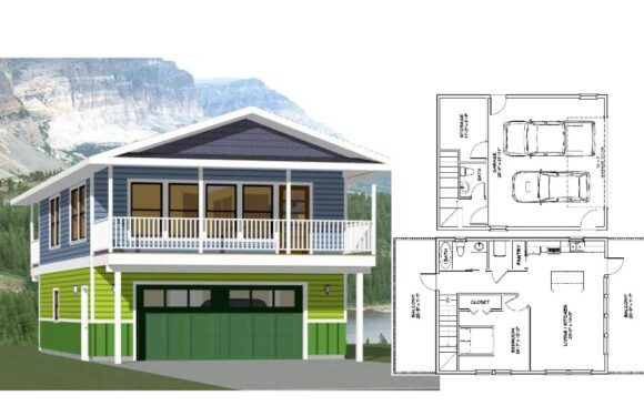 24×32 House with Plan 851 sq ft PDF Floor Plan