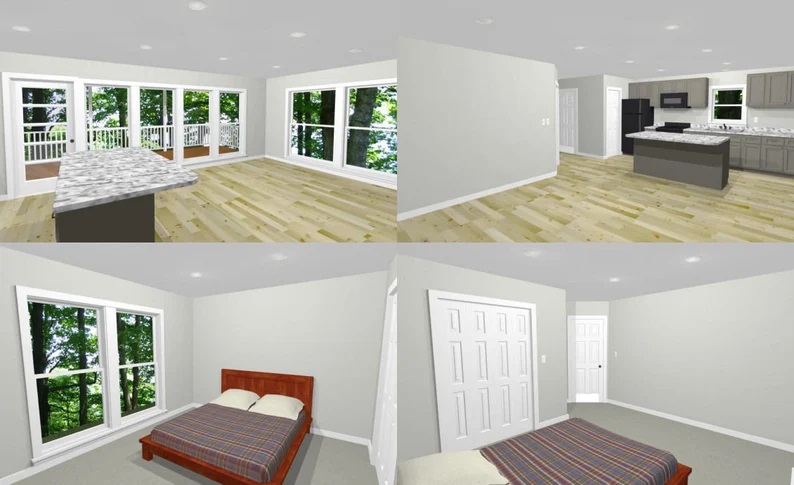24x32-Simple-3d-House-Plan-1-Bedroom-1.5-Bath-851-sq-ft-PDF-Floor-Plan-Interior
