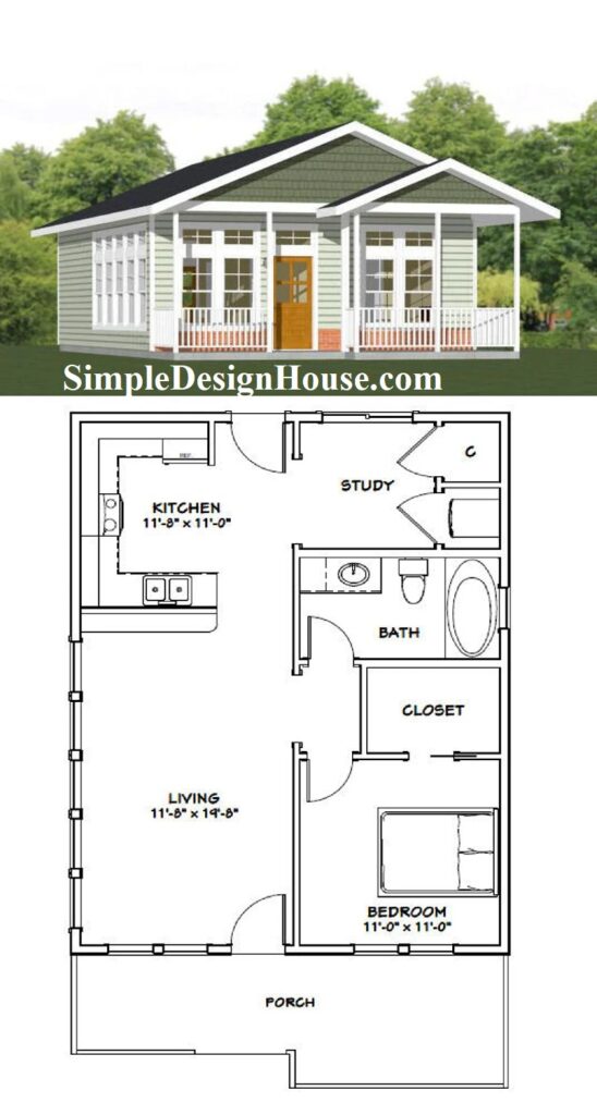 24x32-Small-House-Plan-1-Bedroom-1-Bath-768-sq-ft-PDF-Floor-Plan-3d