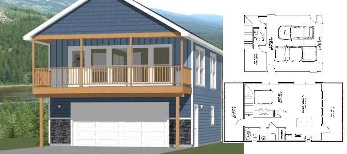 24×32 Small Simple House 851 sq ft PDF Floor Plan