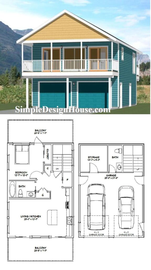 24x32-Tiny-Small-House-Plan-1-Bedroom-1.5-Bath-830-sq-ft-PDF-Floor-Plan-3d