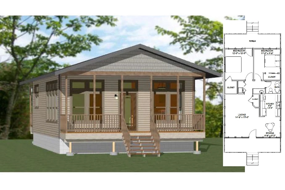 24x36-Simple-Small-House-2-Bedrooms-1-Bath-864-sq-ft-PDF-Floor-Plan-Cover