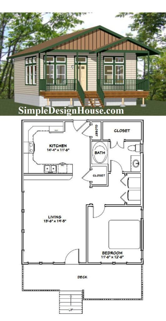 26x32-Small-House-Plans-1-Bedroom-1-Bath-832-sq-ft-PDF-Floor-Plan-3d