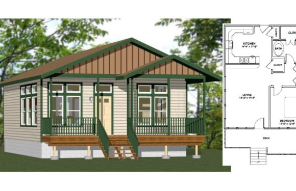 26×32 Small House Plans 1 Bedroom 1 Bath 832 sq ft PDF Floor Plan
