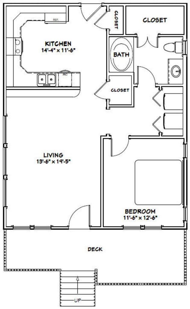 26x32-Small-House-Plans-1-Bedroom-1-Bath-832-sq-ft-PDF-Floor-Plan-layout-plan
