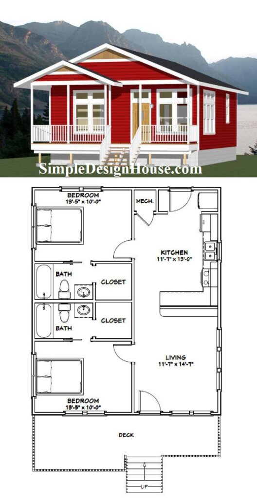 26x32-Tiny-House-Plans-2-Bedrooms-2-Baths-832-sq-ft-PDF-Floor-Plan-3d