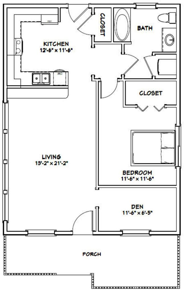 26x34-House-Plans-3d-1-Bedroom-1-Bath-884-sq-ft-PDF-Floor-Plan-layout-plan-2