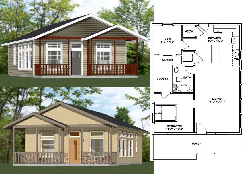 26x34-Small-House-Plans-1-Bedroom-1-Bath-884-sq-ft-PDF-Floor-Plan-Cover