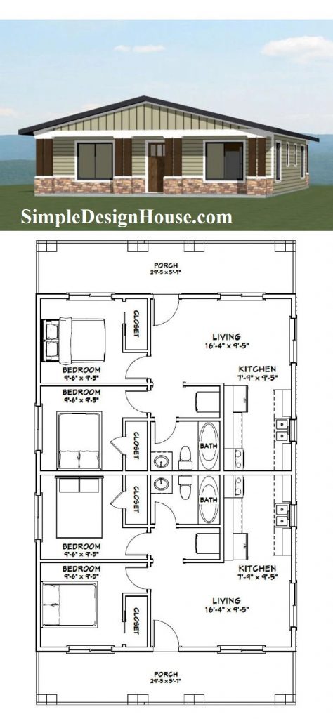 30x40-Duplex-House-Plans-1200-sq-ft-PDF-Floor-Plan-3d