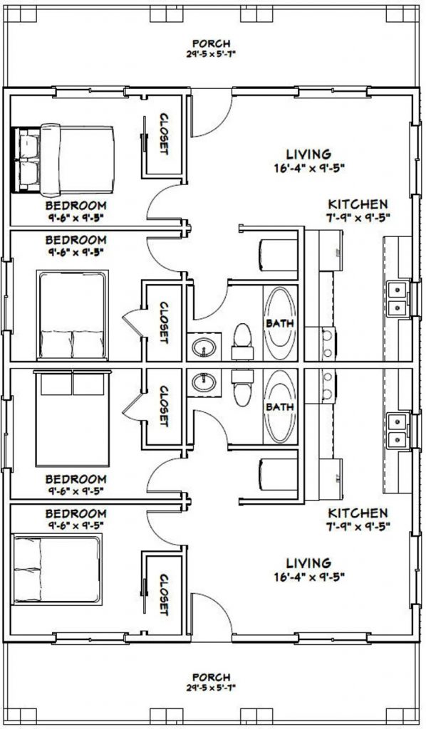 30x40-Duplex-House-Plans-1200-sq-ft-PDF-Floor-Plan-layout-plan