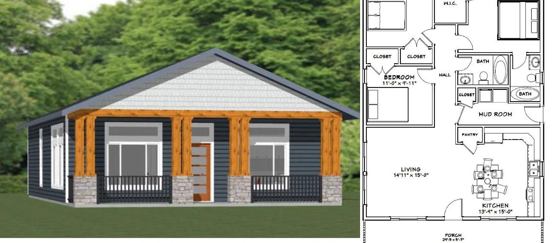 30×40 House Design 3d 1200 sq ft PDF Floor Plan