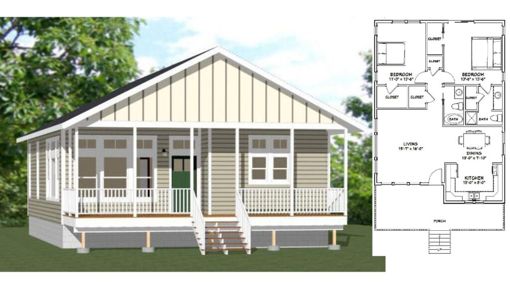 30x40-House-Design-Plan-2-Bedrooms-2-Baths-1136-sq-ft-PDF-Floor-Plan-C
