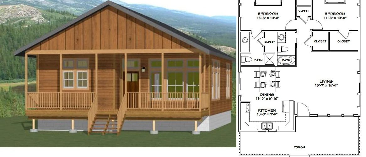 30×40 House Design Plans 1136 sq ft PDF Floor Plan
