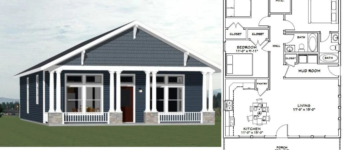 30×40 House Design Plans 1200 sq ft PDF Floor Plan