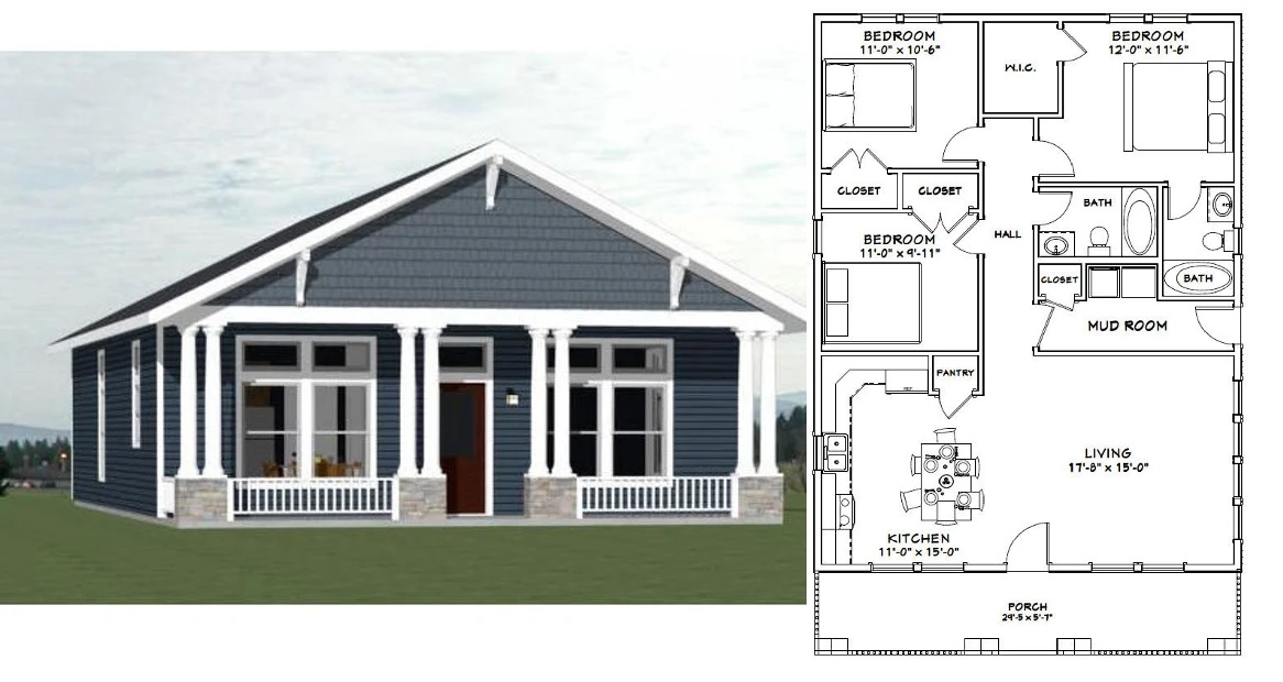 30x40-House-Design-Plans-3-Bedrooms-2-Baths-1200-sq-ft-PDF-Floor-Plan-Cover