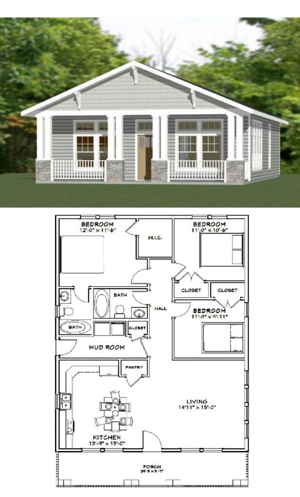 30x40-House-Plans-3d-3-Bedrooms-2-Baths-1200-sq-ft-PDF-Floor-Plan-3d