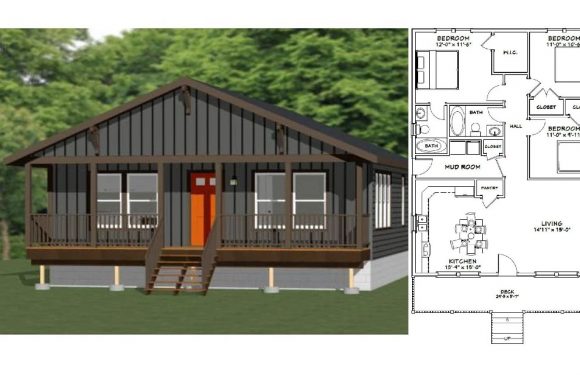 30×40 House Plans Idea 3 Bedrooms 2 Baths 1200 sq ft PDF Floor Plan