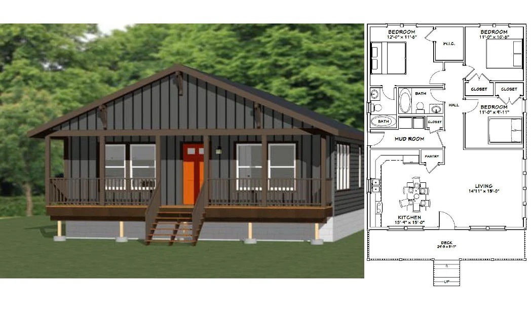 30x40-House-Plans-Idea-3-Bedrooms-2-Baths-1200-sq-ft-PDF-Floor-Plan-cover