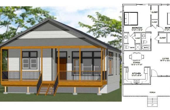 30×40 Small House Idea 2 Bedrooms 2 Baths 1136 sq ft PDF Floor Plan