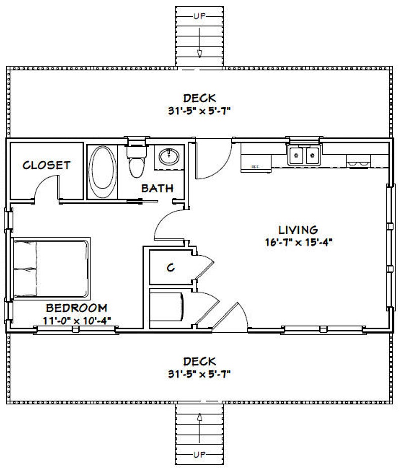 32x16-Small-Design-Plan-1-Bedroom-1-Bath-512-sq-ft-PDF-Floor-Plan-layout-plan