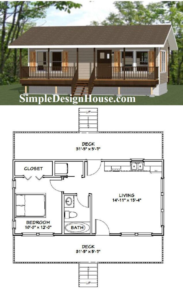 32x16-Small-House-Plan-1-Bedroom-1-Bath-512-sq-ft-PDF-Floor-Plan-3d