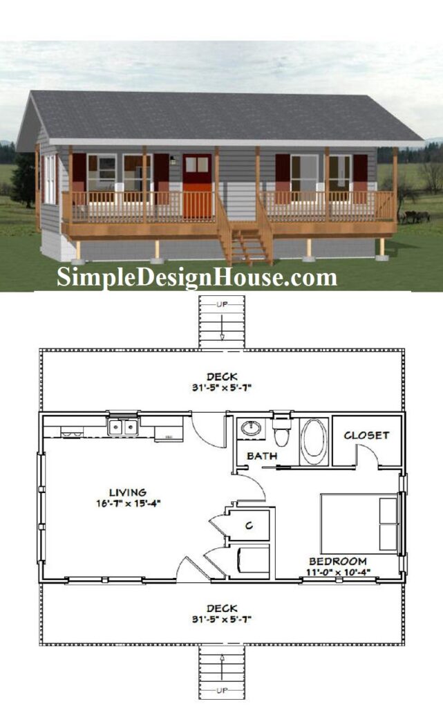 32x16-Tiny-House-Design-1-Bedroom-1-Bath-512-sq-ft-PDF-Floor-Plan-3d