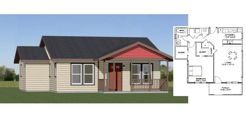 32×28 Small House Idea 824 sq ft PDF Floor Plan