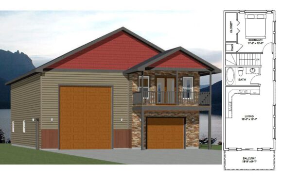 36×42 House Design Plan 1 Bedroom 1.5 Bath 853 sq ft PDF Floor Plan