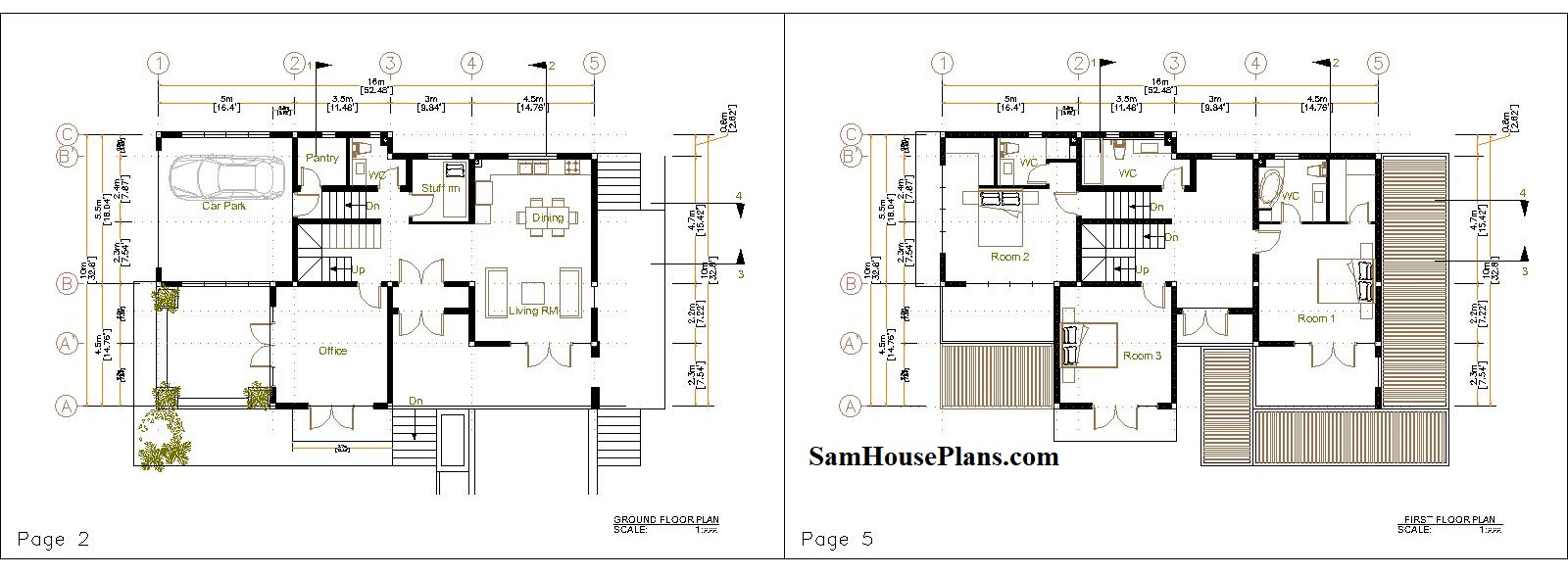 House Plans Design 10x16 M 33x43 Feet 3 Bedrooms PDF Full Plan layout plan