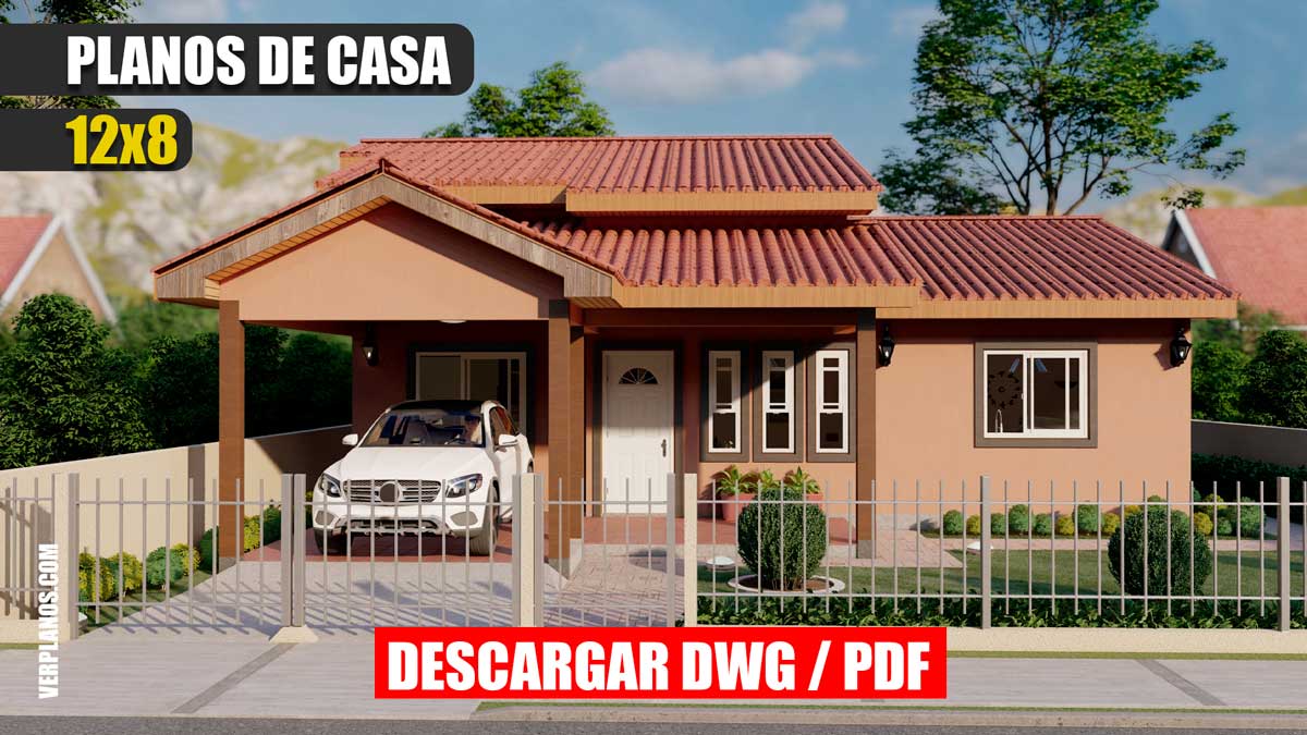 Small Design House 12x8 Meter 3 Beds 2 Baths Free Download cover