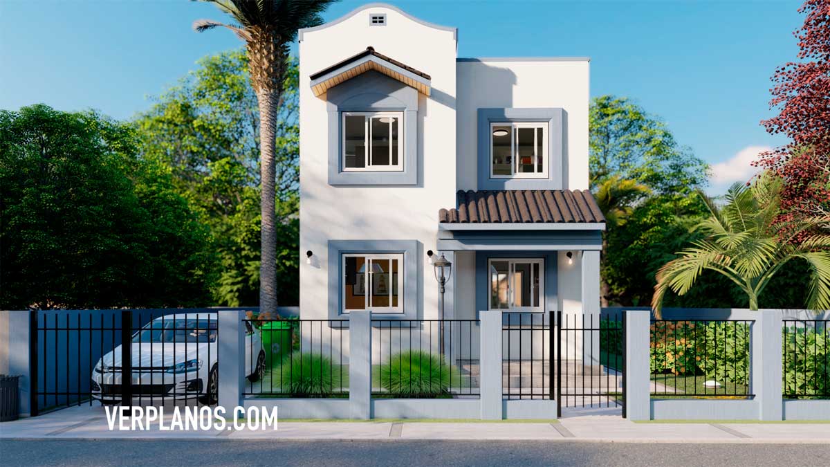 Small-Design-House-6x6-Meter-2-Beds-2-Baths-Free-Download