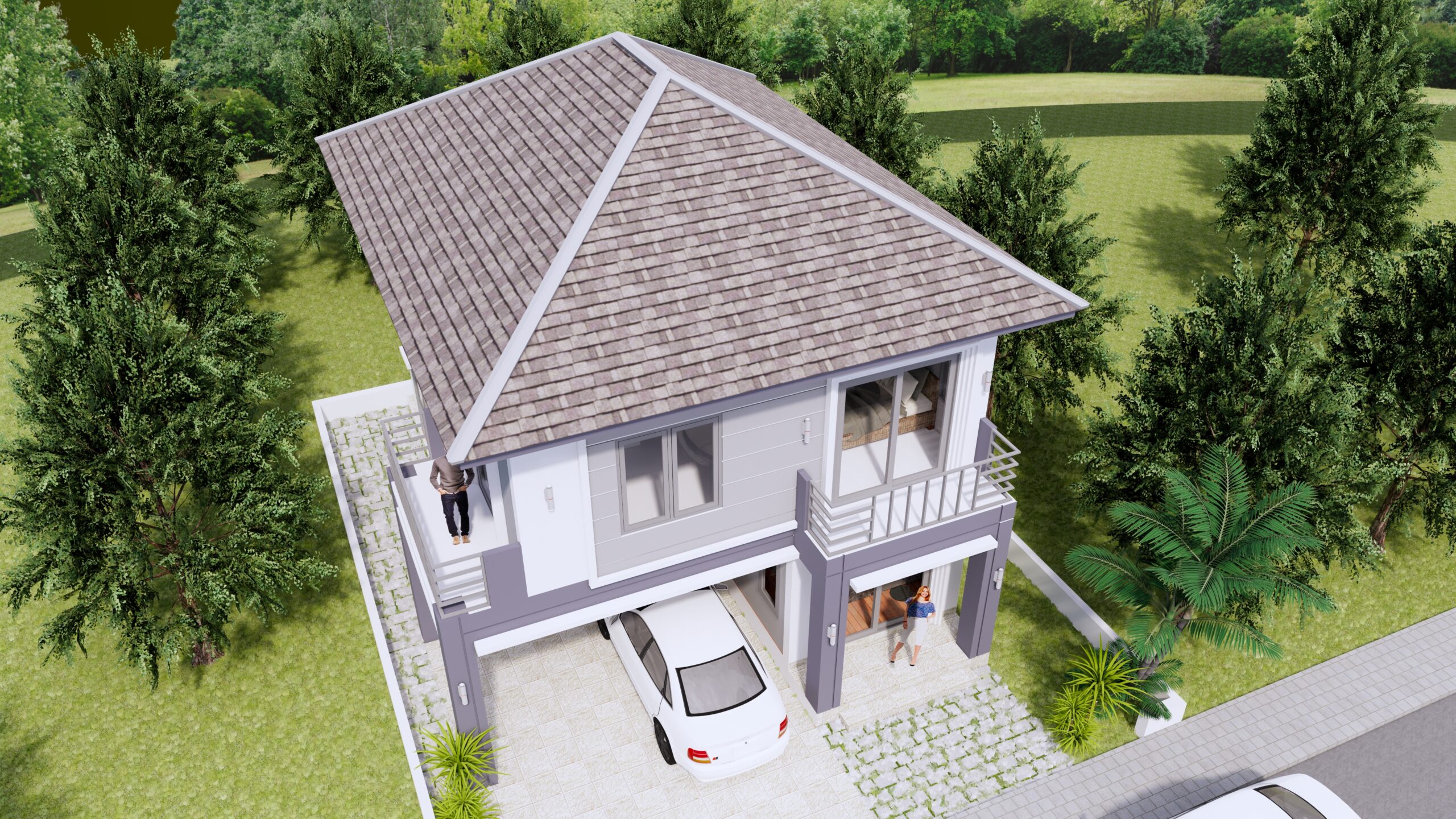 Small Home Plan 8x10 Meter 26x33 Feet 3 Beds PDF Plan roof