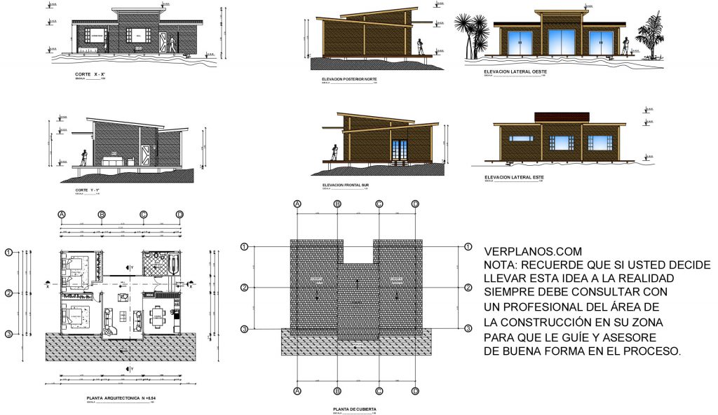 Small House Design 7x9 Meter 3 Beds 2 Bath Free Download layout 2d plan