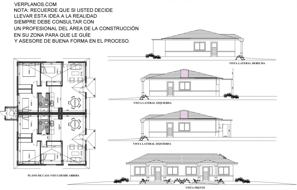 Small House Plan 7x10 Meter 3 Beds 1 Bath Free PDF Plan Layout 2d Plan