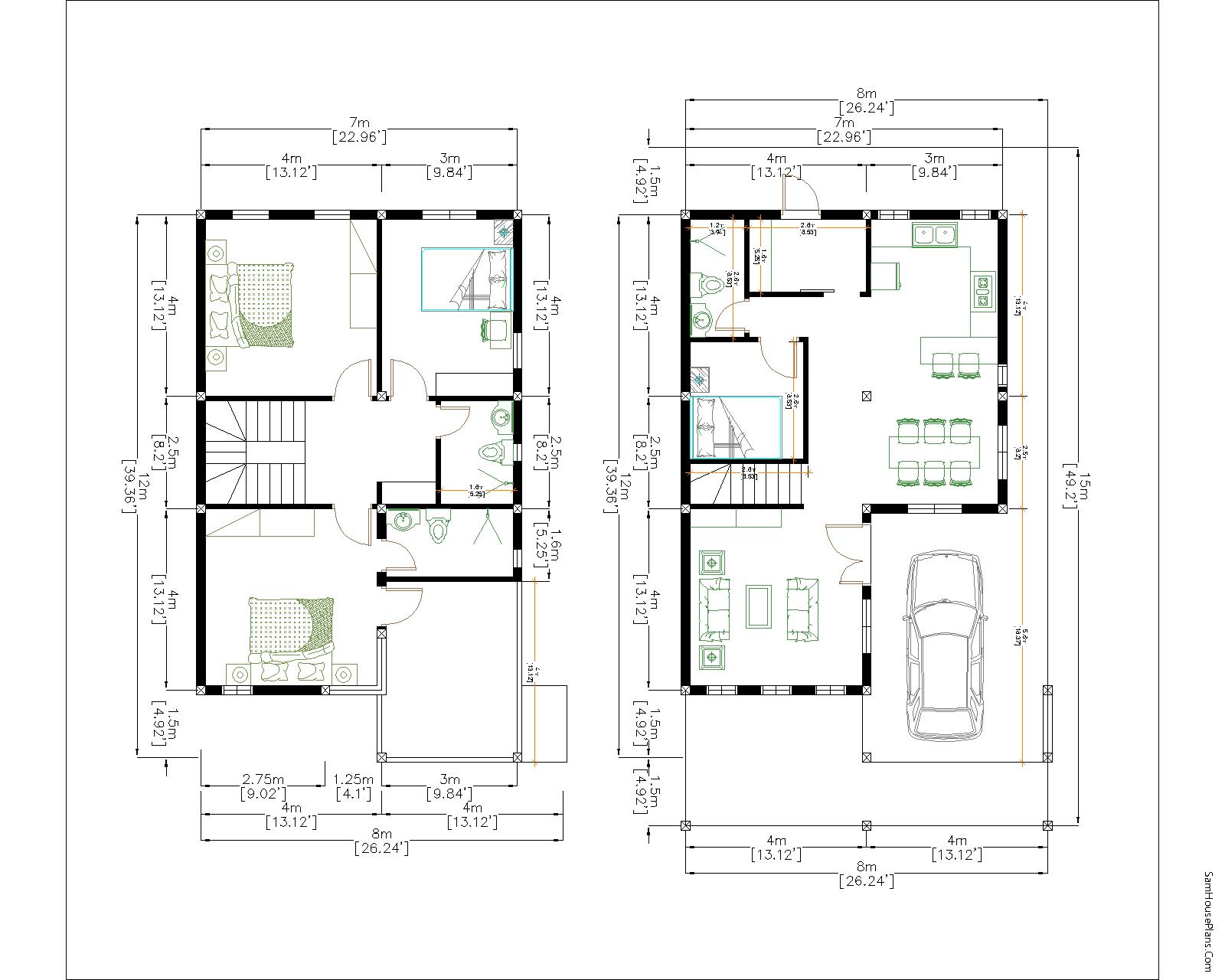Small House Plan 7x12 Meter 23x40 Feet Pdf Full Plan floor plan