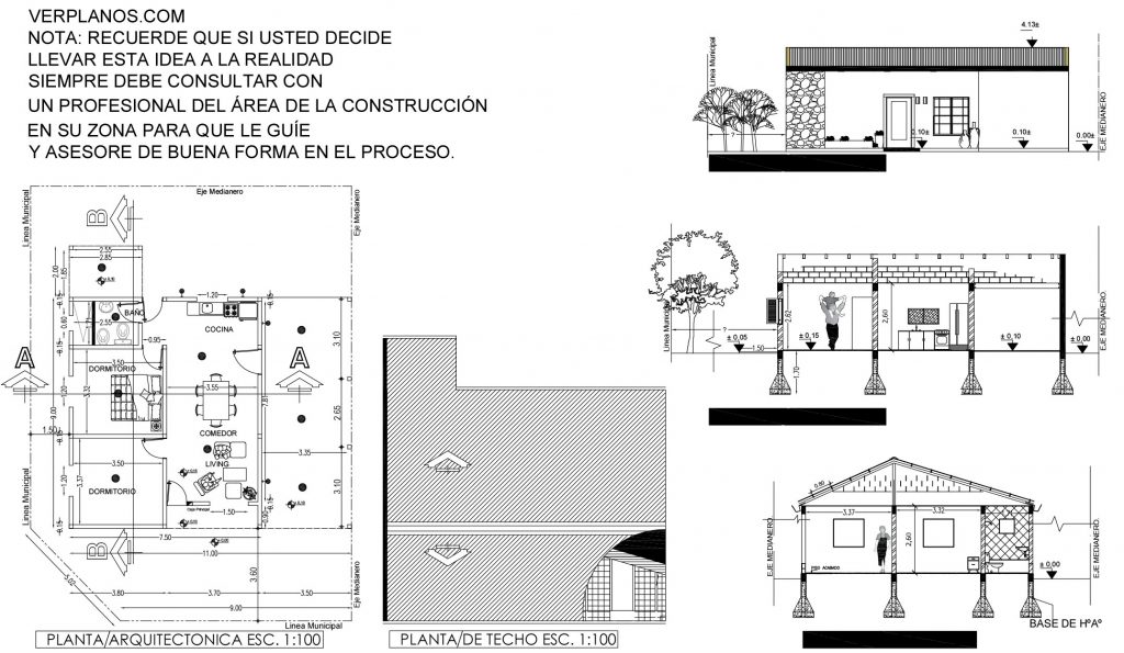 Small House Plans 7x9 Meter 2 Beds 1 Bath Free PDF Plan layout 2d plan