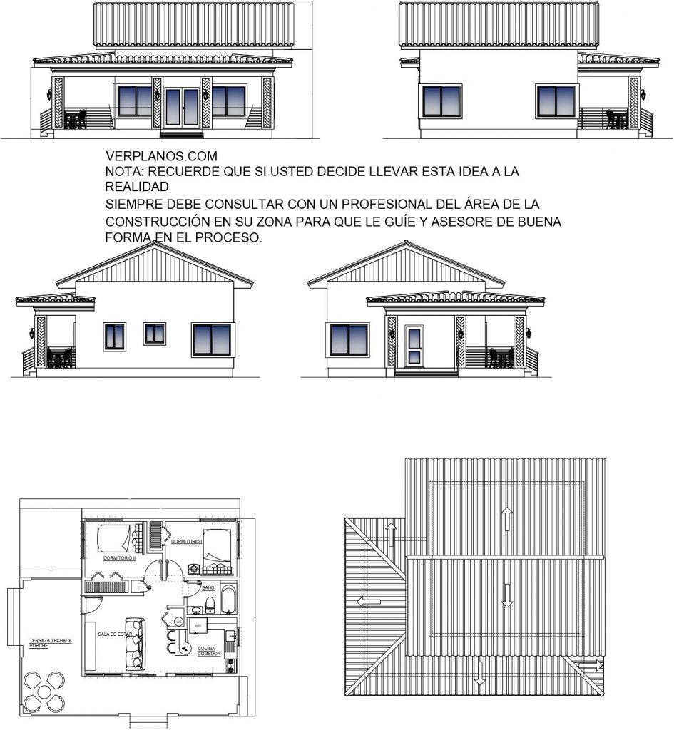 Simple House Plans 10x10 Meter 2 Beds 1 Bath Free PDF Full Plan layout 2d plan