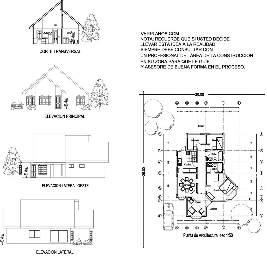Simple House Plan 10x13 Meter 3 Beds 2 Baths Free PDF Full Plan layout 2d plan