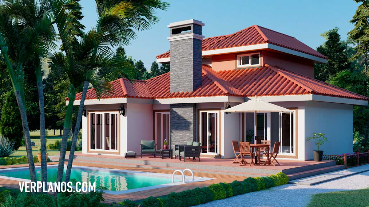 Simple-House-Plan-11x11-Meter-5-Beds-3-Baths-Free-Full-Plan-back-3d