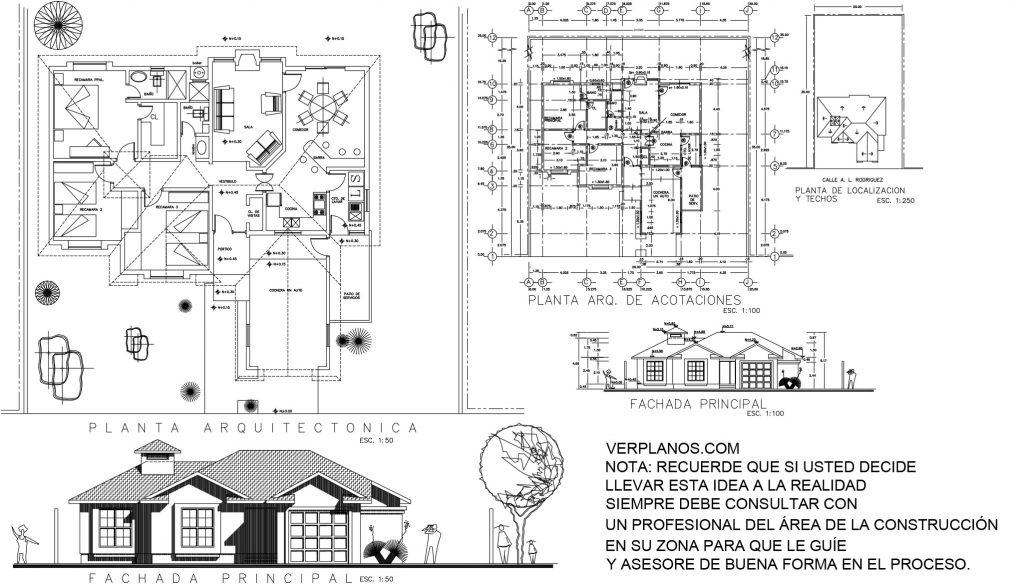 Simple House Plan 14x10 Meter 3 Beds 2 Baths Free PDF Full Plan layout 2d plan