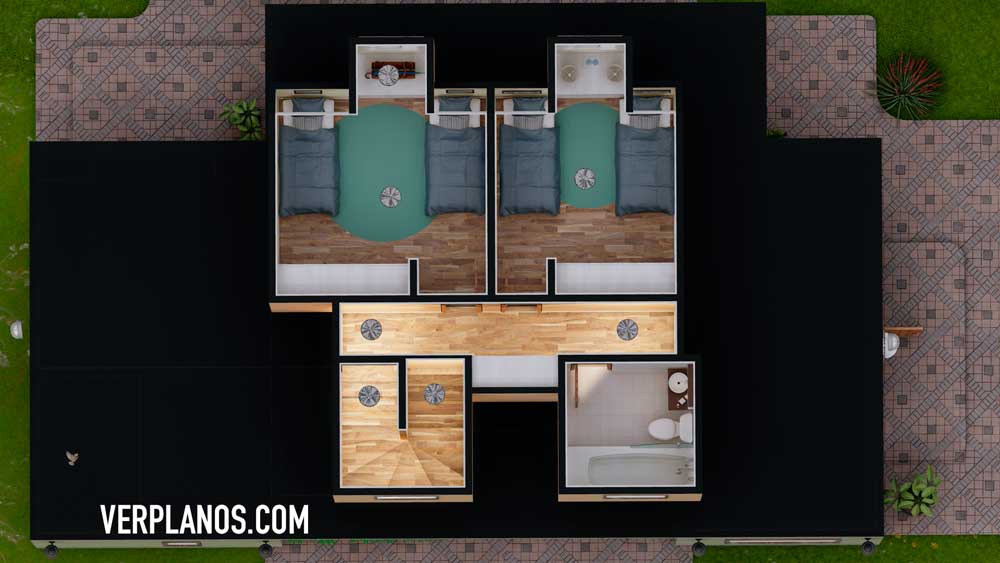 Simple House Plan 14x7 Meter 3 Beds 2 Bath Free PDF Full Plan first floor