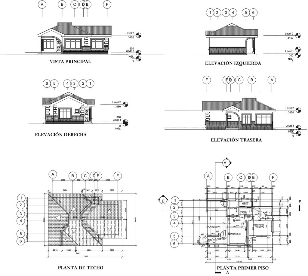 Simple House Plan 7x10 Meter 2 Beds 2 Baths Free Full Plan layout 2d plan