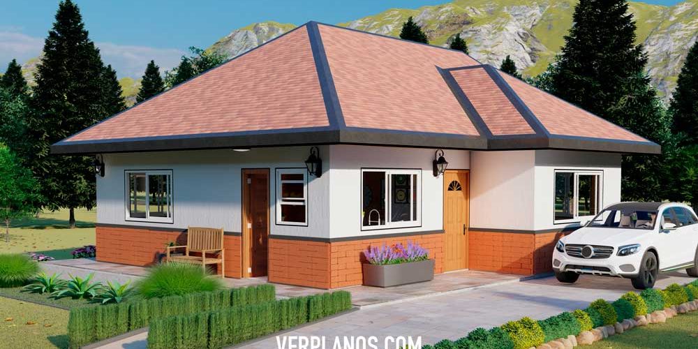 Simple House Plans 8×9 Meter 2 Beds 1 Bath Free Download Plan
