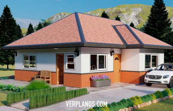 Simple House Plans 8×9 Meter 2 Beds 1 Bath Free Download Plan