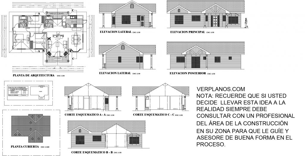 Simple House Plans 12x7 Meter 3 Beds 2 Baths Free PDF Full Plan layout 2d plan