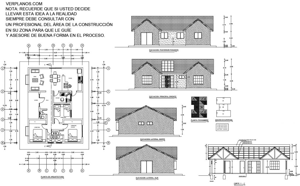 Simple House Plans 12x9 Meter 3 Beds 2 Baths Free PDF Full Plan layout 2d plan